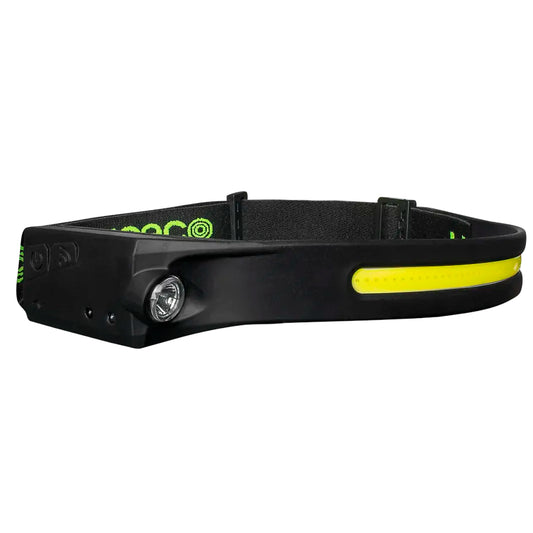 Head Torch with Motion Sensor - USB Rechargeable Flexible Headtorch 350LM + 150LM