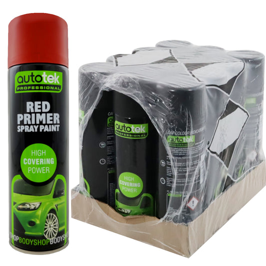 Autotek Red Primer Spray Paint - 500ml Aerosol