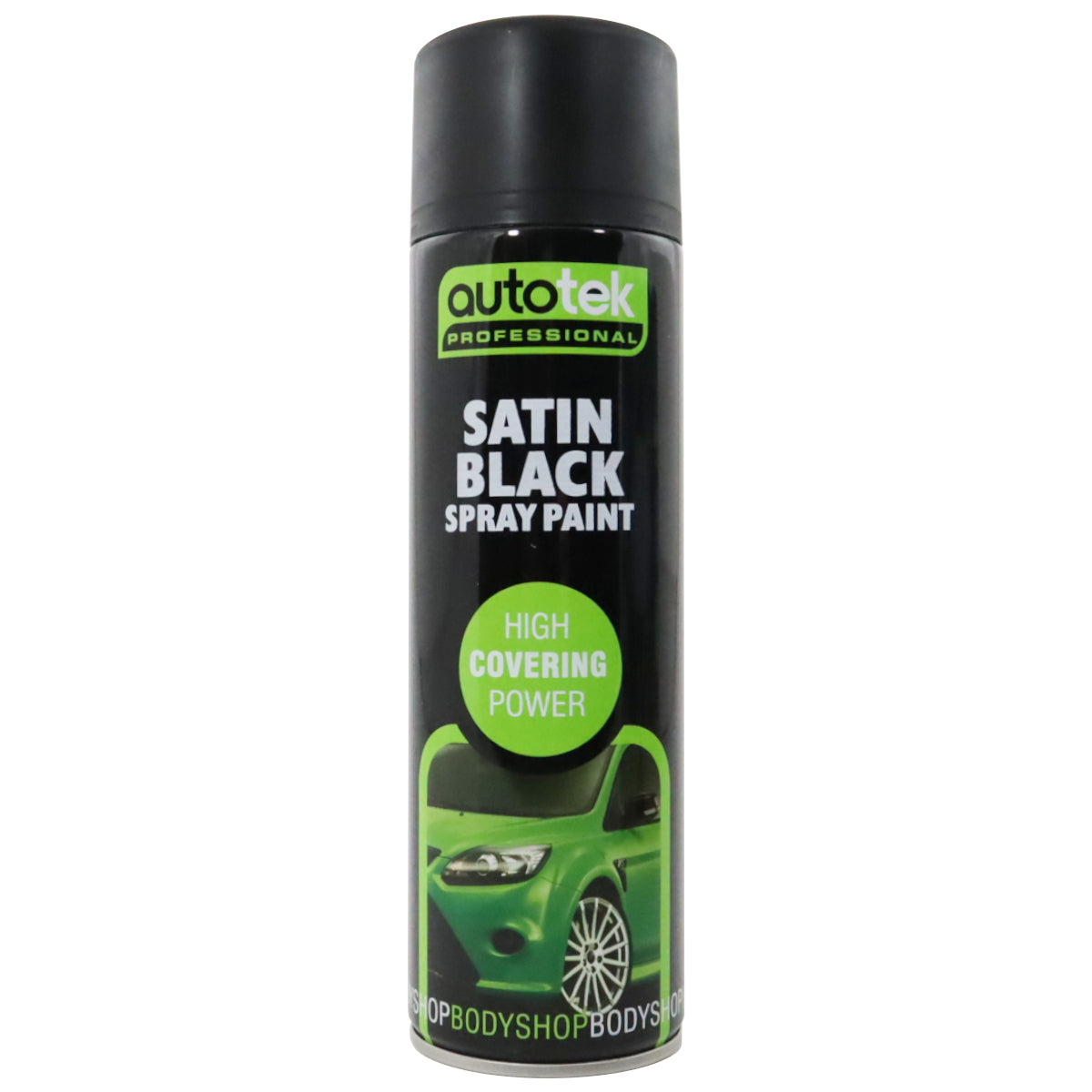 Autotek Satin Black Spray Paint - 500ml Aerosol