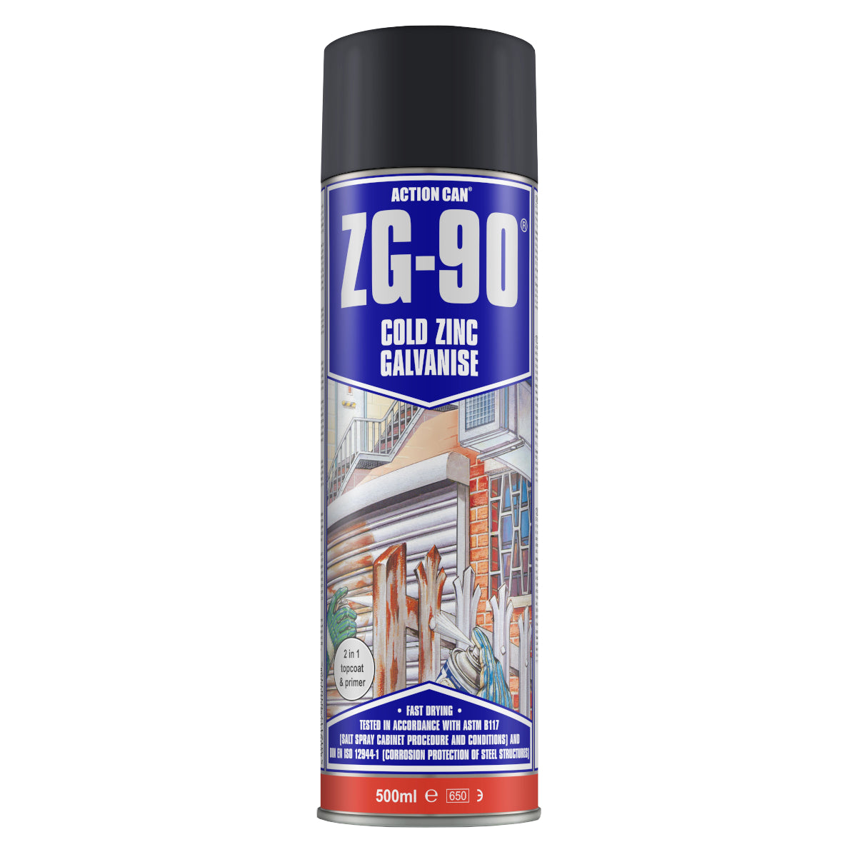 ZG-90 Cold Zinc Galvanising Spray - Black