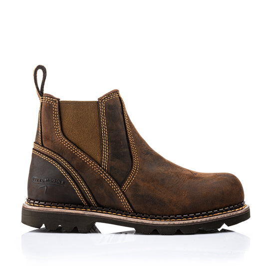 Buckbootz Hard as Nails Dealer Boots - B1555 Waxed Brown Crazy Horse