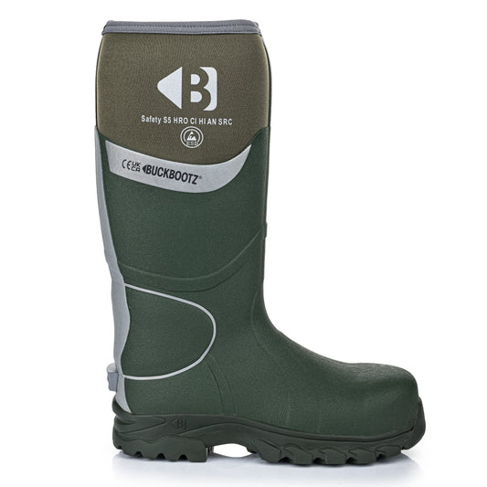 BuckBootz Safety Wellington - BBZ8000 Green