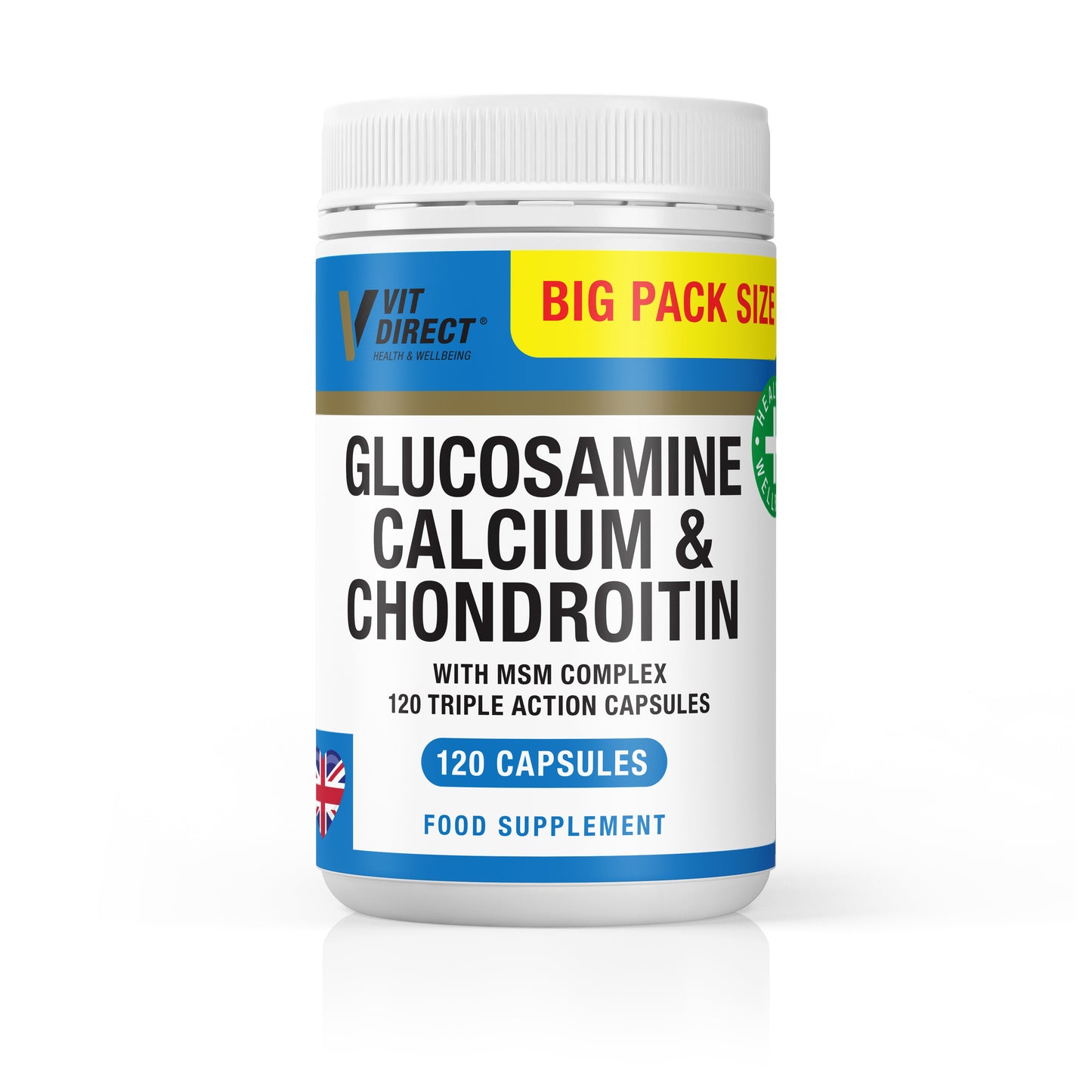 Glucosamine, Calcium, Chondroitin and MSM Supplements - 120 Capsules